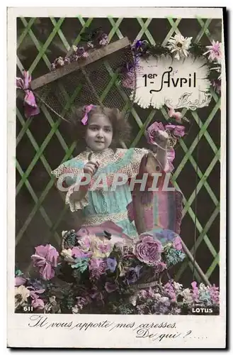 Cartes postales Fantaisie Paques Poisson Enfant