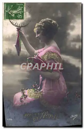 Cartes postales Fantaisie Paques Poisson Femme