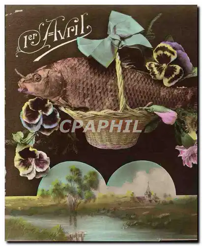 Cartes postales Fantaisie Paques Poisson