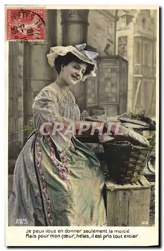 Cartes postales Fantaisie Paques Poisson Femme