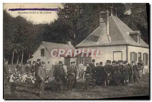 Cartes postales Chasse a courre Foret de Villers Cotterets Rendez vous a la Lieue Chien Chiens