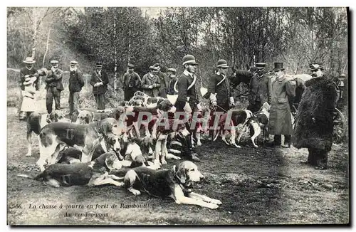 Ansichtskarte AK Chasse a courre en foret de Rambouillet au rendez vous Chien Chiens TOP