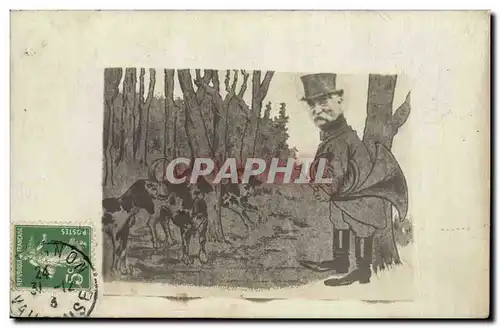 Cartes postales Chasse a courre Chien Chiens