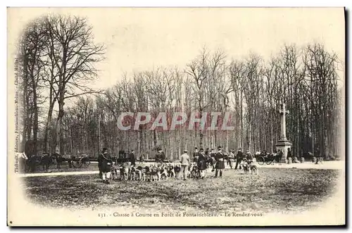 Cartes postales Chasse a courre en Foret de Rambouillet Le rendez vous Chien Chiens