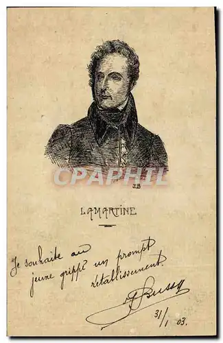 Cartes postales Lamartine Autographe TOP