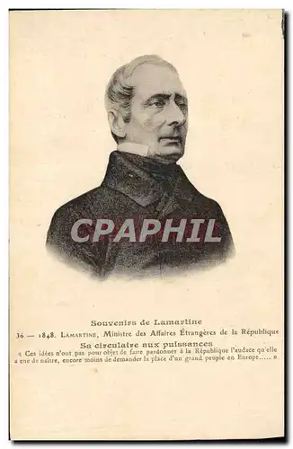 Cartes postales Lamartine Ministre des Affaires Etrangeres de la Republique
