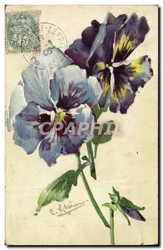 Cartes postales Fantaisie Illustrateur Fleurs