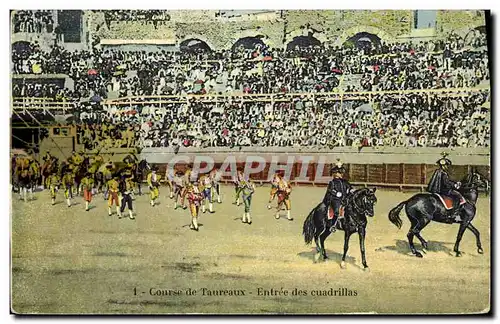 Cartes postales Corrida Course de taureaux Entree des cuadrillas