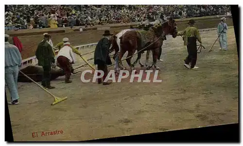 Ansichtskarte AK Corrida Course de taureaux El arrastre