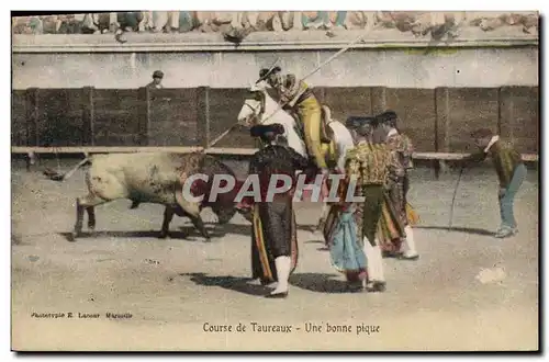 Ansichtskarte AK Corrida Course de taureaux Une bonne pique