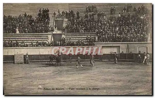 Cartes postales Corrida Course de taureaux Beziers Toro revenant a la charge TOP