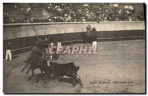 Ansichtskarte AK Corrida Course de taureaux Arenes de Beziers Une bonne pique TOP