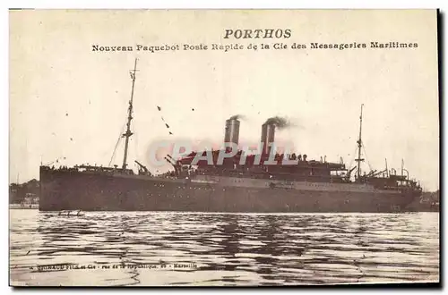 Ansichtskarte AK Bateau Paquebot Poste rapide de la Cie des Messageries Maritimes Porthos