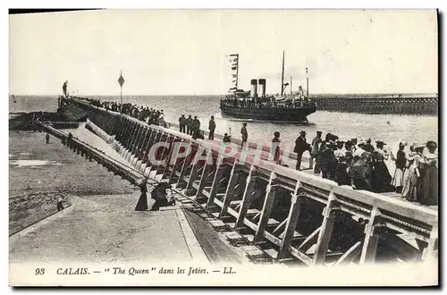 Ansichtskarte AK Bateau Paquebot Calais The Queen dans les jetees