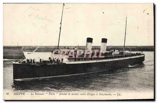 Ansichtskarte AK Bateau Paquebot Dieppe Le steamer Paris faisant le service entre Dieppe et Newhaven