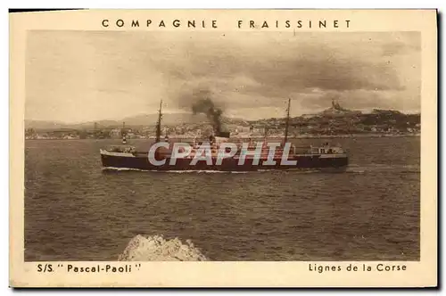 Cartes postales Bateau Paquebot Fraissinet SS PAscal Paoli Lignes de la Corse