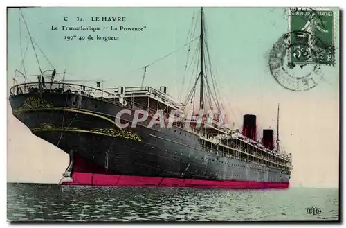 Cartes postales Bateau Paquebot Le Havre La Provence