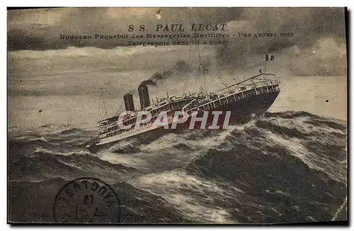 Cartes postales Bateau Paquebot SS Paul Lecat Messageries Maritimes