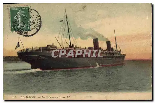 Cartes postales Bateau Paquebot Le Havre La Provence