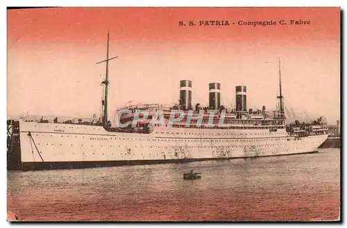 Cartes postales Bateau Paquebot SS Patria Compagnie C Fabre