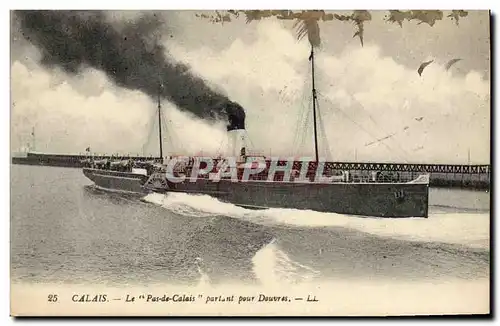 Cartes postales Bateau Paquebot Calais Le Pas de Calais partant pour Douvres