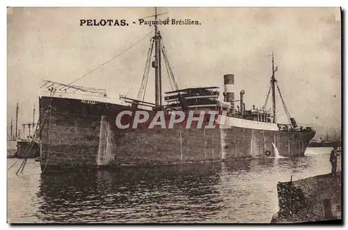 Cartes postales Bateau Paquebot Bresilien Pelotas Bresil