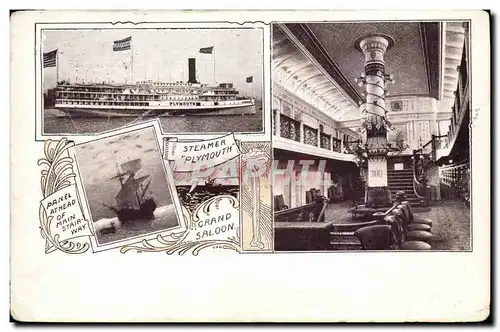 Cartes postales Bateau Paquebot Steamer Plymouth Grand Saloon