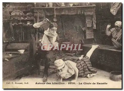 Cartes postales Folklore Lits clos La chute de Nanette