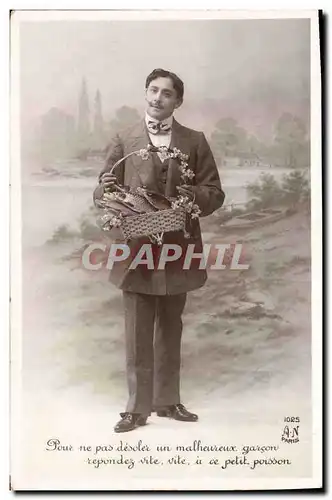 Cartes postales Fantaisie Poisson 1er Avril Homme