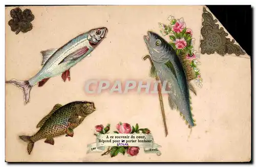 Cartes postales Fantaisie Poisson 1er Avril