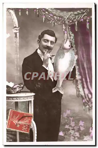 Cartes postales Fantaisie Poisson 1er Avril Homme