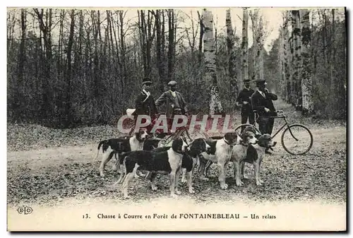 Ansichtskarte AK Chasse a courre en Foret de Fontainebleau Un relais Velo Cycle