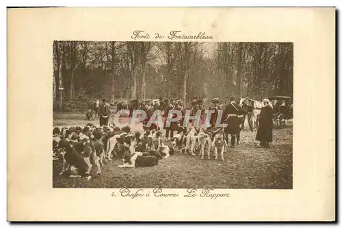 Ansichtskarte AK Chasse a courre Foret de Fontainebleau Le rapport Chiens Chien