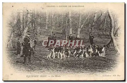 Cartes postales Chasse a courre Equipage Olry Compiegne La meute