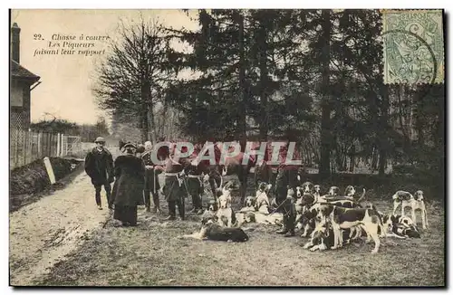 Cartes postales Chasse a courre Les piqueurs faisant leur rapport Chiens Chien