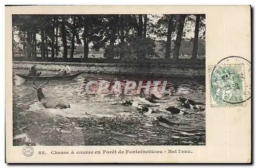 Ansichtskarte AK Chasse a courre en foret de Fontainebleau Bat l&#39eau Chiens Chien