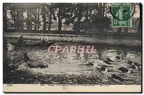 Cartes postales Chasse a courre en foret de Fontainebleau Bat l&#39eau Chiens Chien