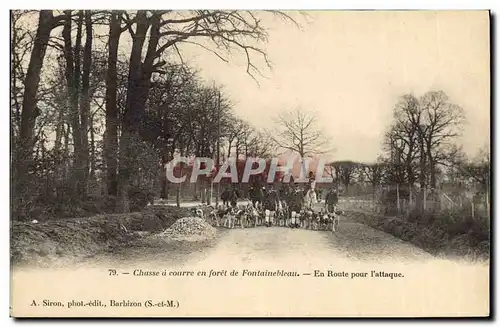 Ansichtskarte AK Chasse a courre en Foret de Fontainebleau En route pour l&#39attaque Chiens Chien