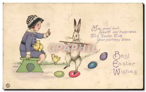 Ansichtskarte AK Fantaisie Enfant Lapin Poussins