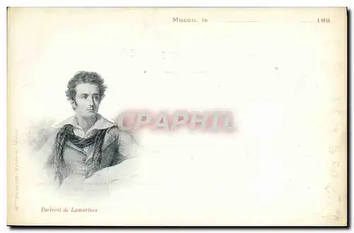 Ansichtskarte AK Portrait de Lamartine Macon Carte 1890