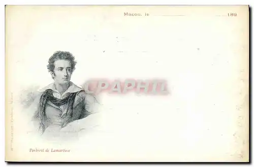 Cartes postales Portrait de Lamartine Macon Carte 1890