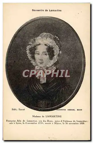 Cartes postales Madame de Lamartine