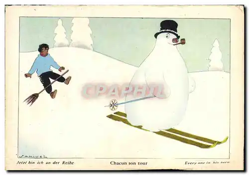 Cartes postales Bonhomme de neige Chacun son tour