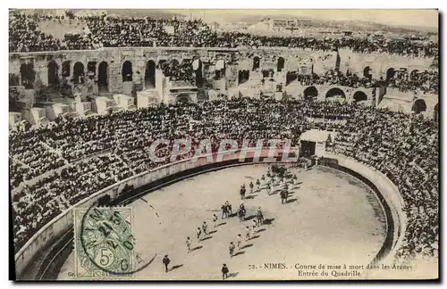 Ansichtskarte AK Corrida Course de taureaux Nimes Course de mise a mort dans les arenes Entree du quadrille