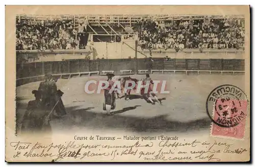 Cartes postales Corrida Course de taureaux Matador portant l&#39estocade