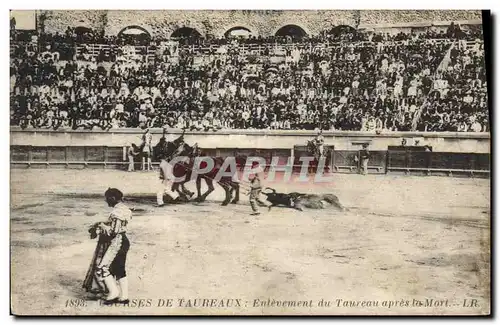 Ansichtskarte AK Corrida Course de taureaux Enlevement du taureau apres la mort