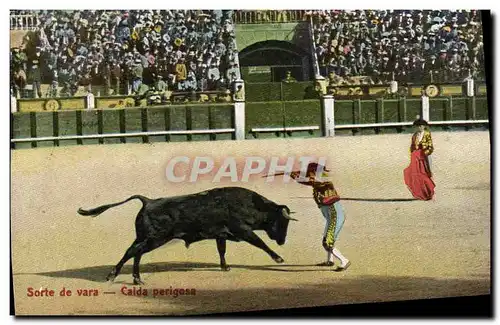 Cartes postales Corrida Course de taureaux Sorte de vara Caida perigosa