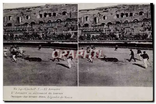 Cartes postales Corrida Course de taureaux El arrastre L&#39arrasre ou enlevement du taureau