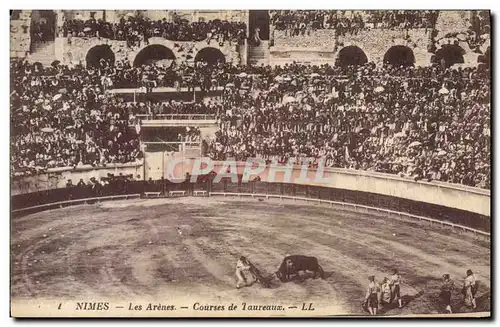 Cartes postales Corrida Course de taureaux Nimes Les arenes