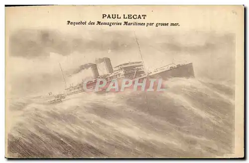 Cartes postales Bateau Paquebot Paul Lecat Messageries Maritimes